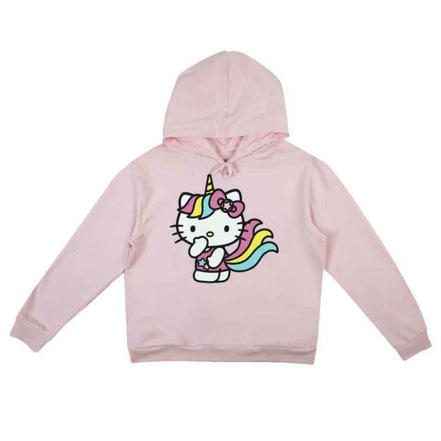 Hello Kitty Hoodie Sweatshirt Kaiju Monster Unicorn Horn Costume Size L popular LARGE