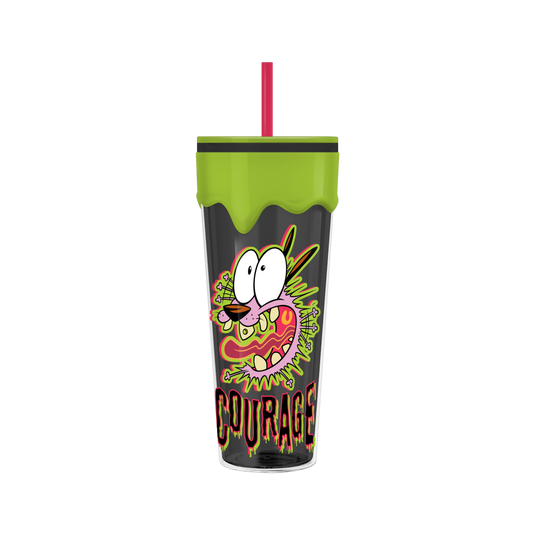 Silver Buffalo Courage The Cowardly Dog 26oz Plastic Drip Tumbler