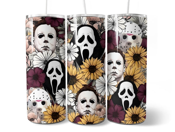 Horror Movie Character W/ Flowers Stain Steel 20oz Tumbler