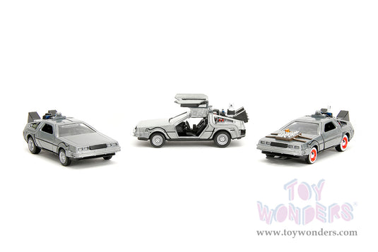 Hollywood Rides: Back To the Future - 3 Pack Time Machine 1:32 Scale Model Car