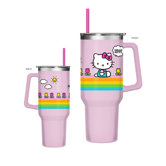 Silver Buffalo Hello Kitty Cactus 40oz Stainless Steel Tumbler w/ Handle