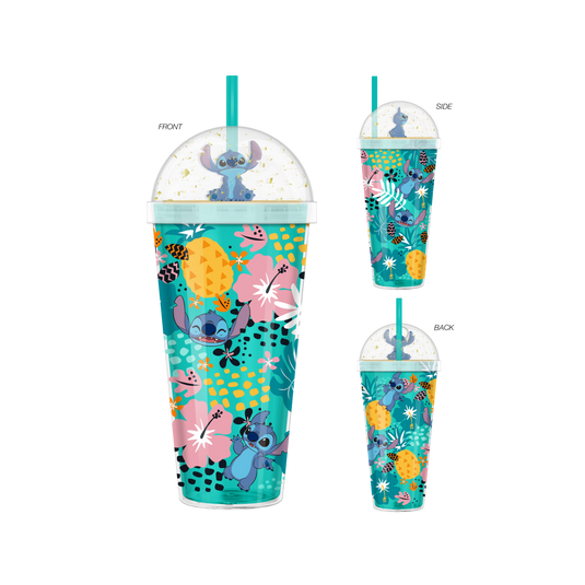 Disney Lilo & Stitch - Aloha Leaves Toss Pattern 24oz Dome Top Travel Tumbler