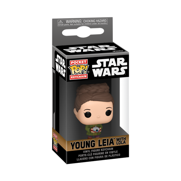 ¡Funko POP! Llavero: Star Wars - La joven Leia con Lola