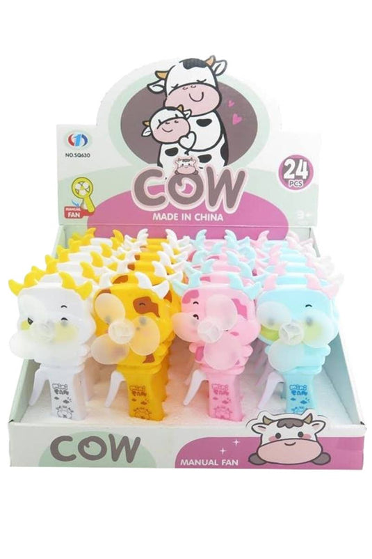 Cow Travel Size Manual Pressure Hand-Held Fan (1 PIECE)