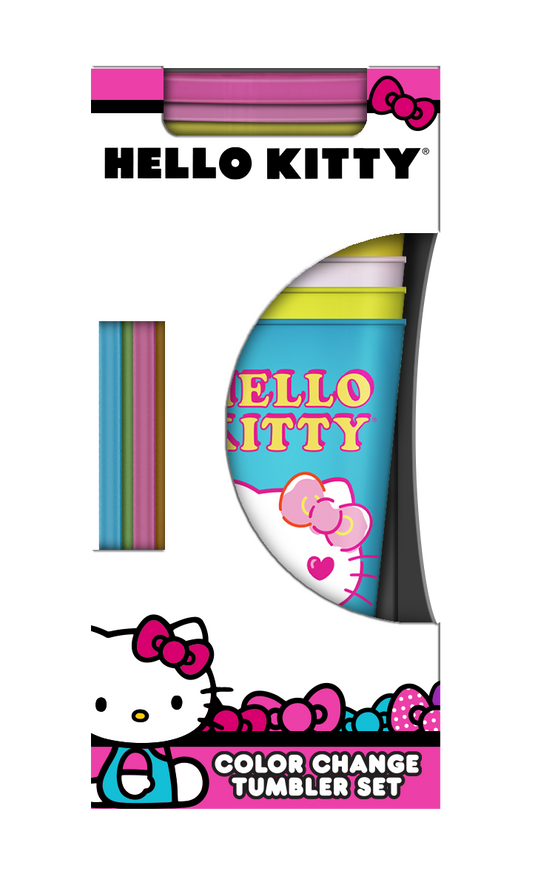 Silver Buffalo Hello Kitty Doodle 24oz. 4pk. Color Change Cold Cup Set