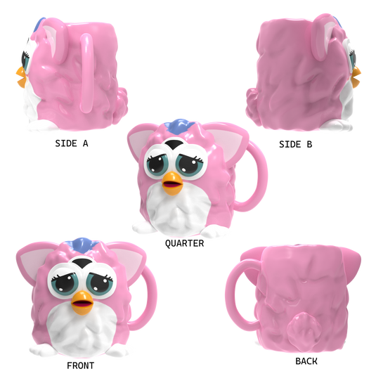 Silver Buffalo Furby Pink 3D Sculpted Ceramic 20oz Mug