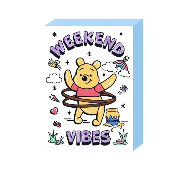 Winnie the Pooh - Weekend Vibes Glitter  5" X 7" X 1.5" Box Sign Wall Art