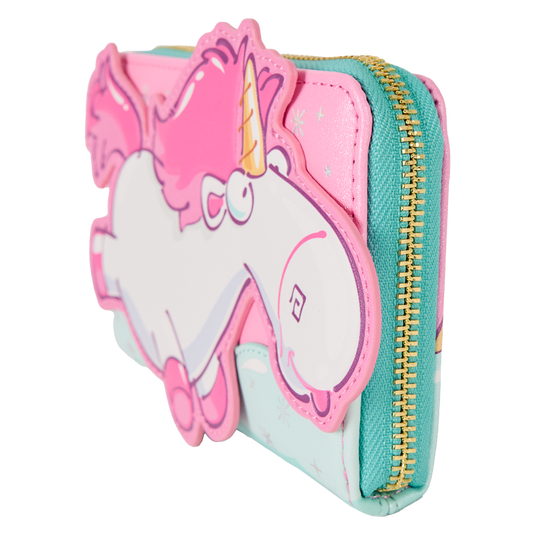 Loungefly Minions -  Fluffy Unicorn Rainbow Glitter Zip Around Wallet