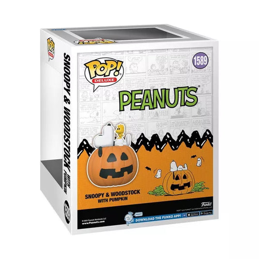 Funko POP! Deluxe: Peanuts - Snoopy and Woodstock with Pumpkin Vinyl Figure