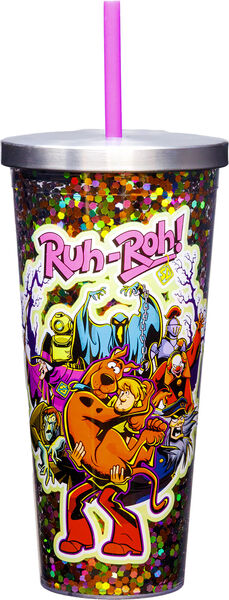 Spoontiques Scooby Doo - Halloween Glitter Cup with Straw