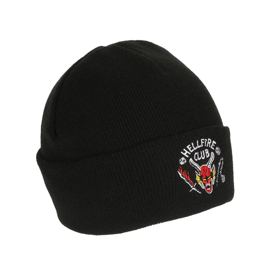 Stranger Things - Hellfire Club Embroidery On Black Acrylic Knit Cuff Beanie