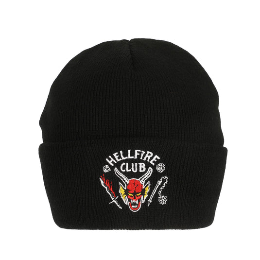 Stranger Things - Hellfire Club Embroidery On Black Acrylic Knit Cuff Beanie
