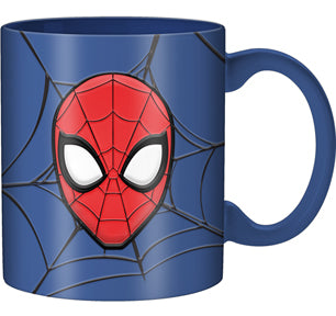 Marvel Comics: Spider-Man - Taza de cerámica resistente a la cera con cara y telaraña de Spidey