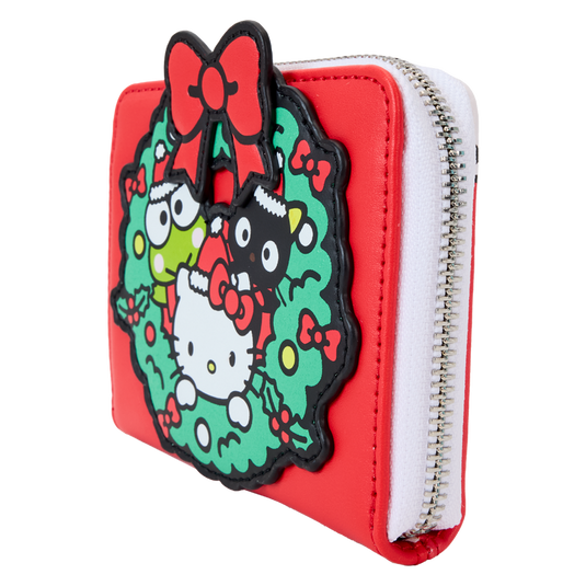 Loungefly Sanrio: Hello Kitty & Friends - Holiday Wreath Zip Around Wallet