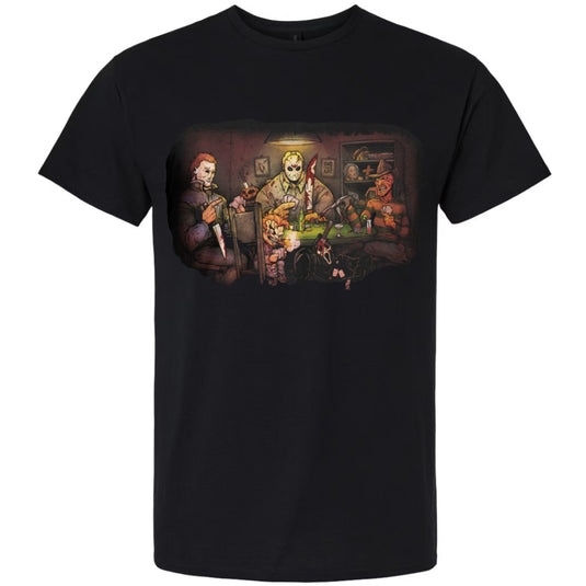 Slasher's Playing Poker Adult Fitted T-Shirt - Kryptonite Character Store