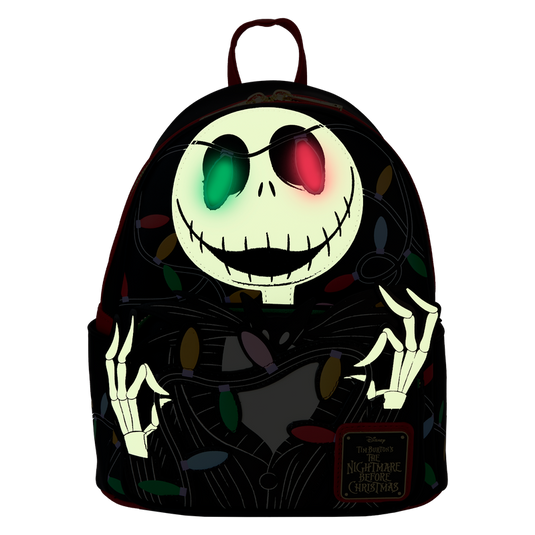 Loungefly Disney: The Nightmare Before Christmas - Jack Skellington String Lights Light Up Glow Mini Backpack