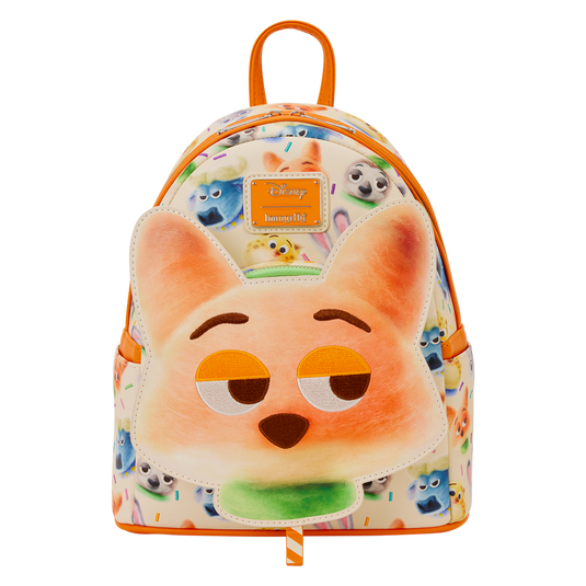Loungefly Disney Zootopia 2 Nick Wilde Cotton Candy Cosplay All-Over Print Mini Backpack