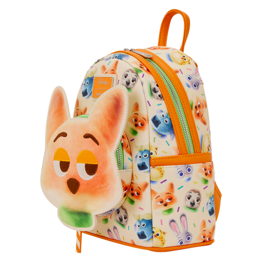 Loungefly Disney Zootopia 2 Nick Wilde Cotton Candy Cosplay All-Over Print Mini Backpack