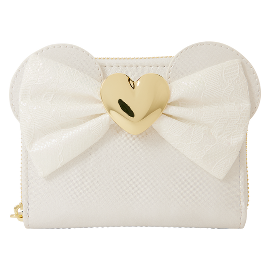 Loungefly Disney - Minnie Mouse Iridescent Lace Wedding Zip Around Wallet