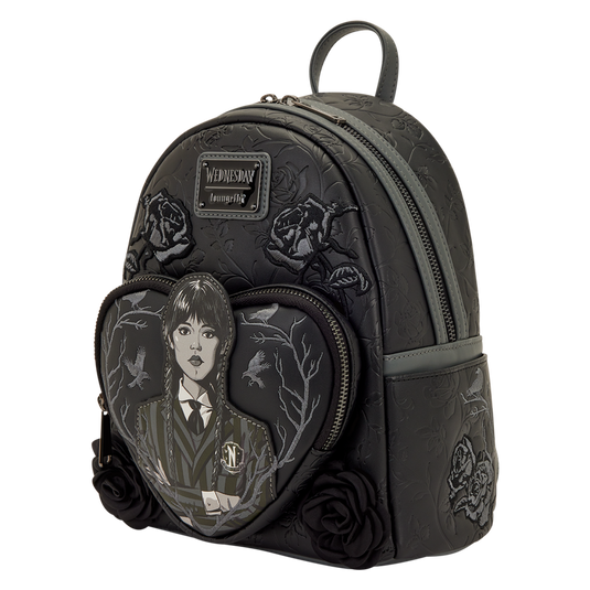 Loungefly The Addams Family - Wednesday Black Roses Mini Backpack