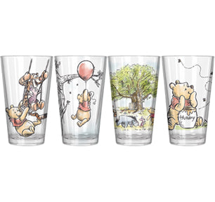 Disney : Winnie l'ourson – Ensemble de verres scènes peintes (lot de 4)