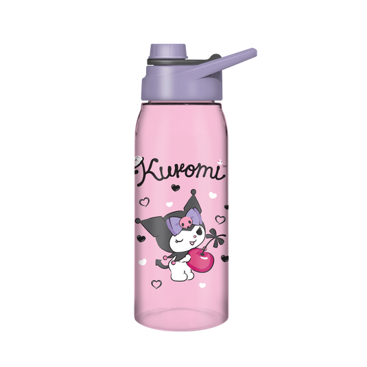 Silver Buffalo Sanrio Kuromi Cherry Hearts 28oz Water Bottle w/ Screw Lid