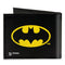DC Comics Batman Logo Black Yellow Canvas Bi-Fold Men's Wallet