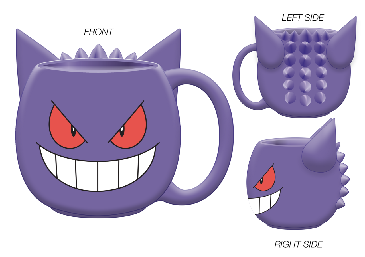 Silver Buffalo Pokémon Gengar Tongue No Legs Ceramic 3D Sculpted