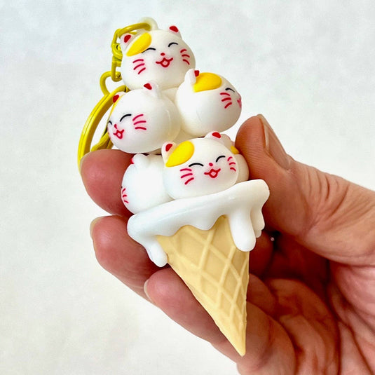 BCmini Cat Cone Family Key Charm Keychain