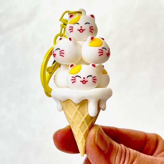 BCmini Cat Cone Family Key Charm Keychain
