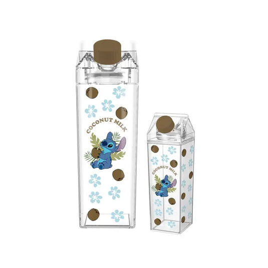 Silver Buffalo Lilo and Stitch Coconuts 16.2oz. Plastic Milk Carton Bottle