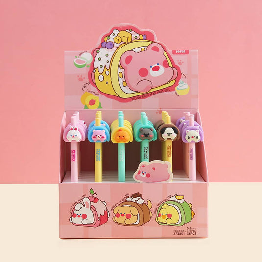 BC Minis - Swiss Roll Animals Retractable 1 Single Gel Pen