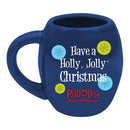 Vandor Rudolph "Holly Jolly" 18 oz Oval Ceramic Mug, Multicolor
