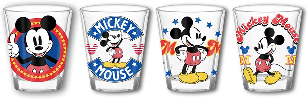 Mickey Mouse Classic Text 4pc. 1.5oz Shoot Glass Set