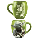 Vandor Star Wars Yoda 18 oz Oval Ceramic Mug, Green