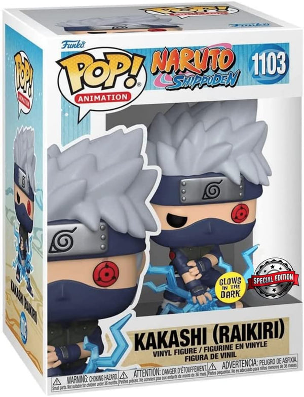 Funko POP Animation : Naruto Shippuden - Kakashi (Raikiri) qui brille dans le noir 