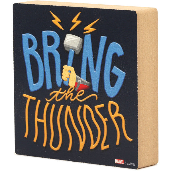Marvel Comics: Thor Hammer - Trae la decoración de madera gruesa del trueno