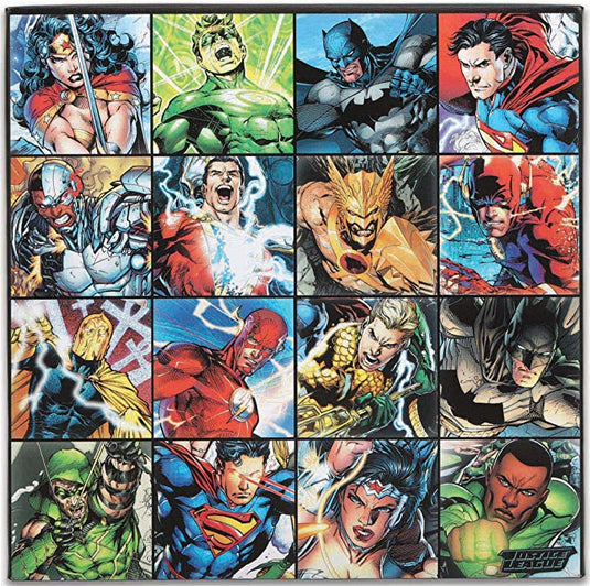 Liga de la Justicia de DC - Decoración de pared de lienzo cuadrado collage