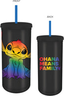 Disney: Pride Stitch - Ohana Mean Family 20oz Cup with Lid & Straw