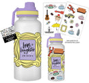 Friends - Love Laughter Frame 32oz Twist Spout Plastic Bottle with Sticker Set