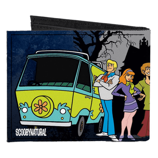 Scooby-Doo - Cartera de hombre de lona con pose de grupo de 8 personajes sobrenatural Scoobynatural