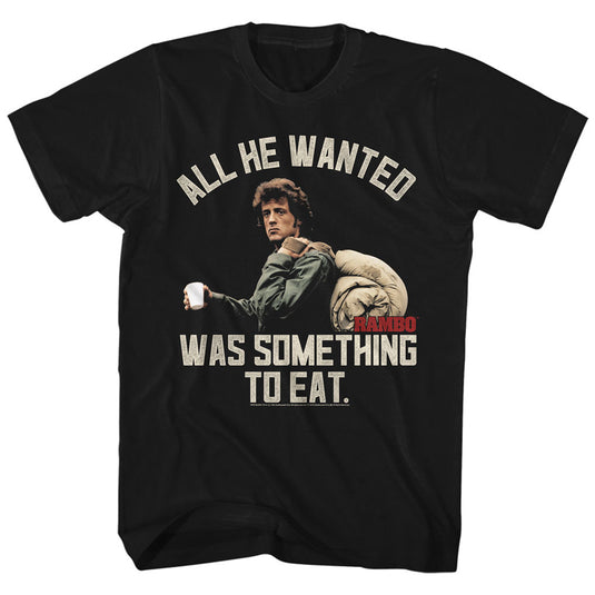 Rambo tout ce qu'il voulait était quelque chose à manger t-shirt noir pour hommes