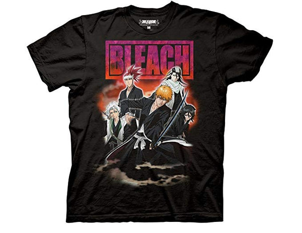 Bleach Group Shot With Smoke Adult Fitted T-Shirt
