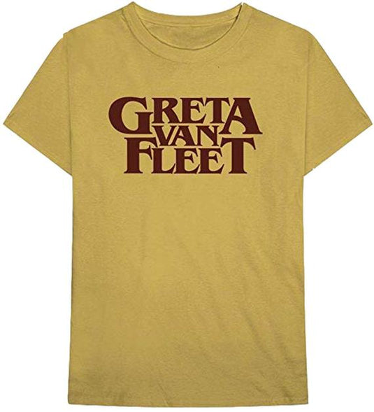 Greta Van Fleet - Camiseta dorada con logotipo de oro antiguo para hombre