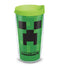 Minecraft - Vasos Creeper con envoltura y tapa de viaje 