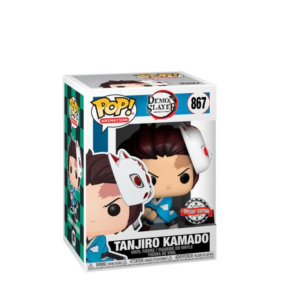 Funko Pop! #867 Demon Slayer – Tanjiro Kamado Mit Maske – PVC-Vinyl-Figur 9,5 Cm – Offizielle Anime-Figur – Perfekt Für Sammler & Anime-Fans