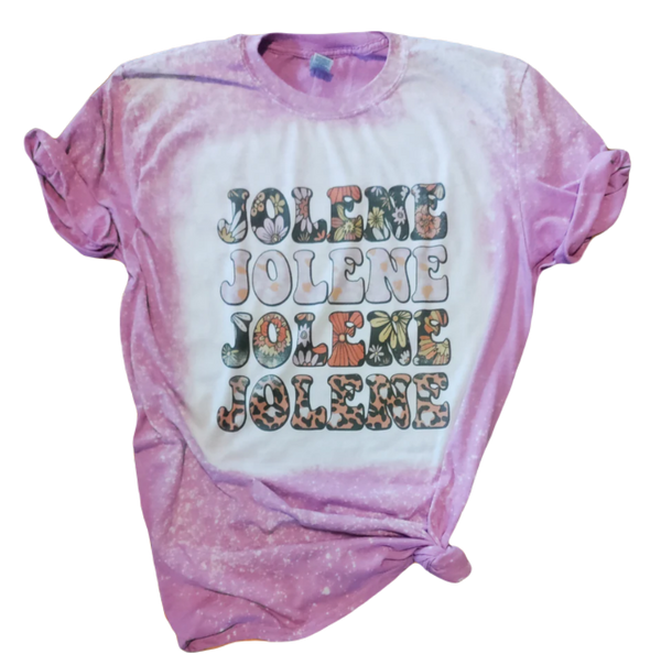 Jolene Dolly Parton T-shirt tie-dye blanchi