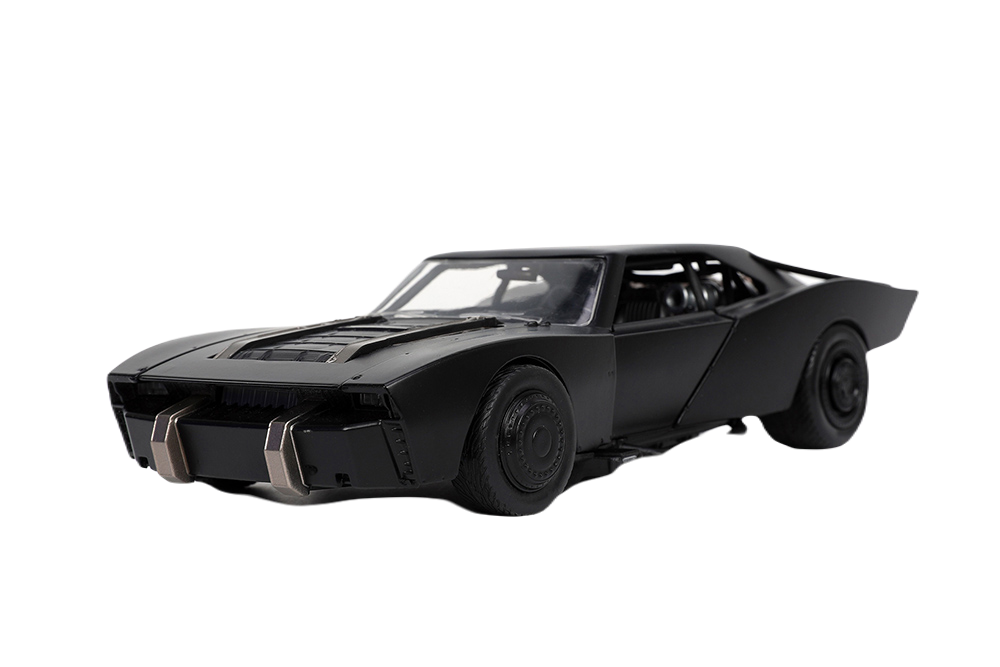 Batmobile Matt Black with Batman Diecast Figure The Batman (2022) Movie DC