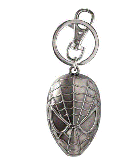 Universo Marvel - Llavero de peltre con cabeza de Spider Man
