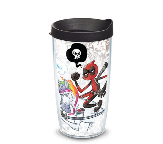 Marvel Comics: Deadpool - Vasos con envoltura y tapa de viaje